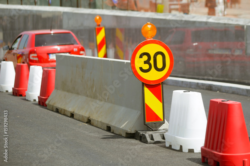 Road construction site