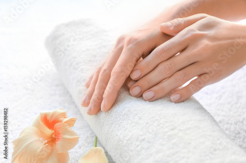 Female hands in spa salon
