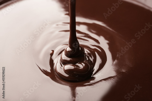 Delicious melted chocolate, closeup