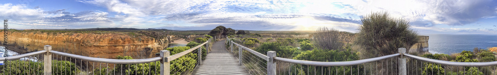 Panoramic view of Great Ocean Road viewpoint, Australia Panoramic view of Great Ocean Road viewpoint, Australia