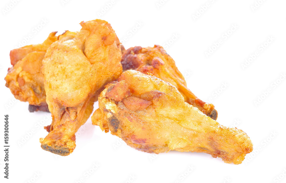 Fried chicken on a white background Fried chicken on a white background