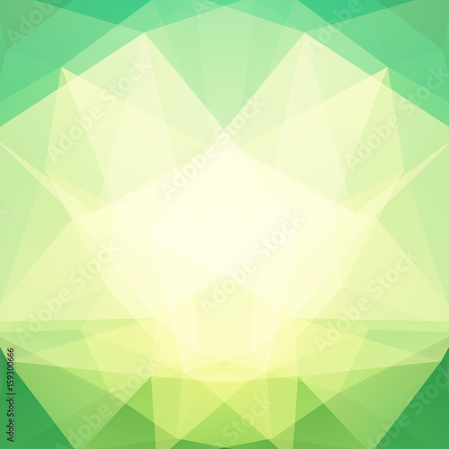 Background made of yellow, white, green triangles. Square composition with geometric shapes. Eps 10