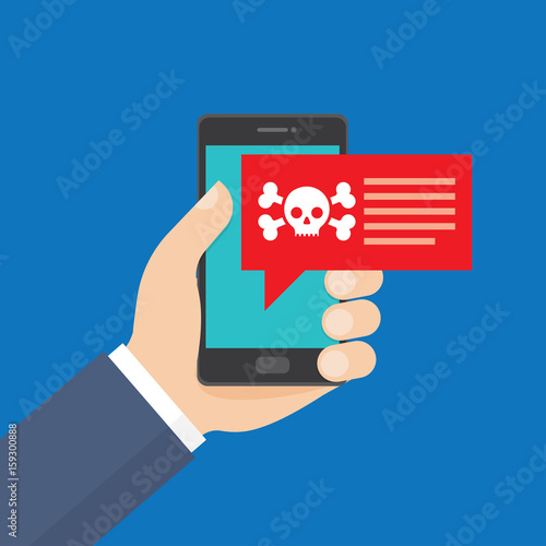 Smartphone in danger, red alert.
