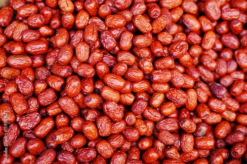Картината върху платно Red jujube fruit in bulk at the market