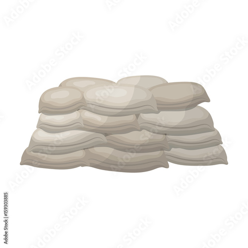 Barricade of bags of sand.Paintball single icon in cartoon style vector symbol stock illustration .