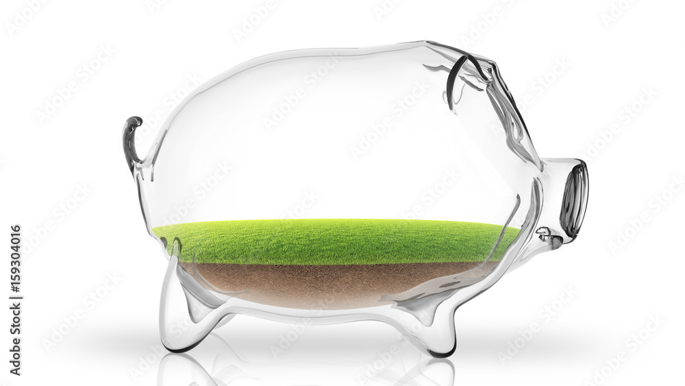 Transparent empty piggy bank. 3d rendering Transparent empty piggy bank. 3d rendering
