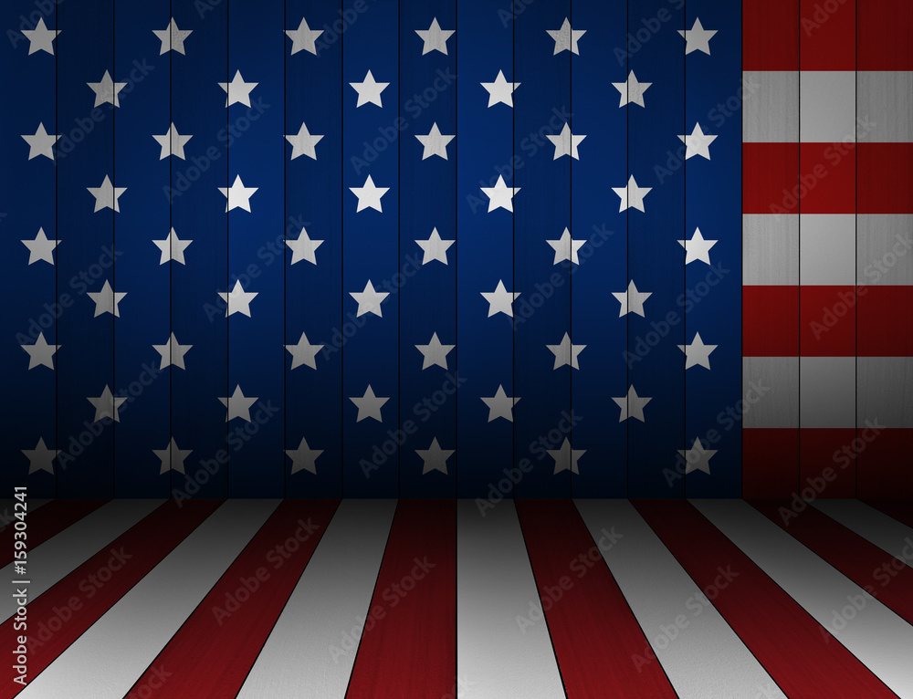 Fototapeta premium USA flag design on wooden background