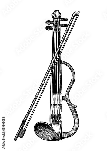 electric violin with bow