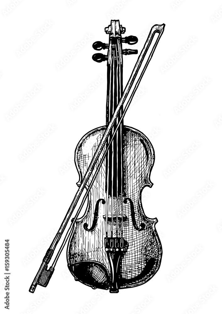 Fototapeta skrzypce z smyczkiem