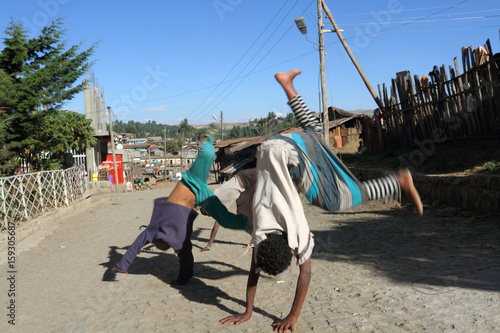 African Kids Doing Cartwheels