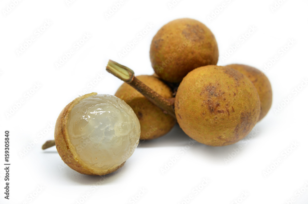 Longan on white background