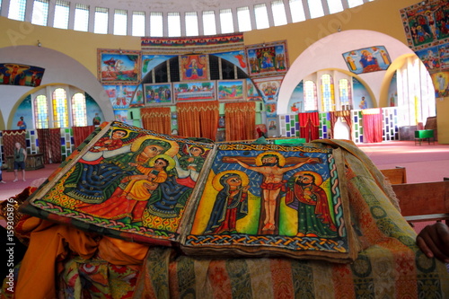 Beautiful Illustrated Ancient Bible in Ethiopian Church