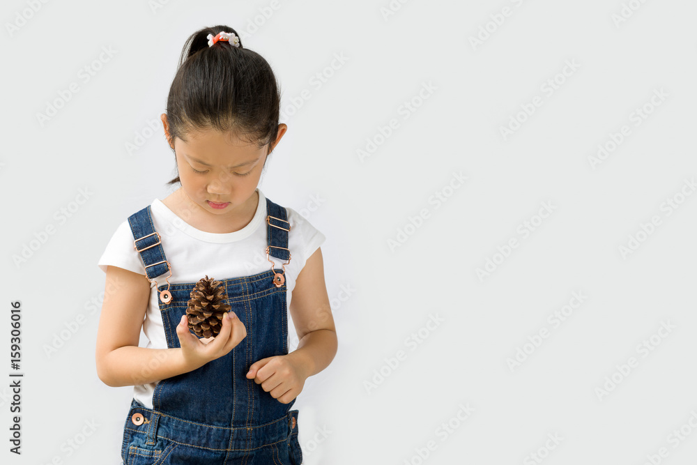 Organic Farming Concept, Asian Kid Farmer, Isolated on White Background Organic Farming Concept, Asian Kid Farmer, Isolated on White Background