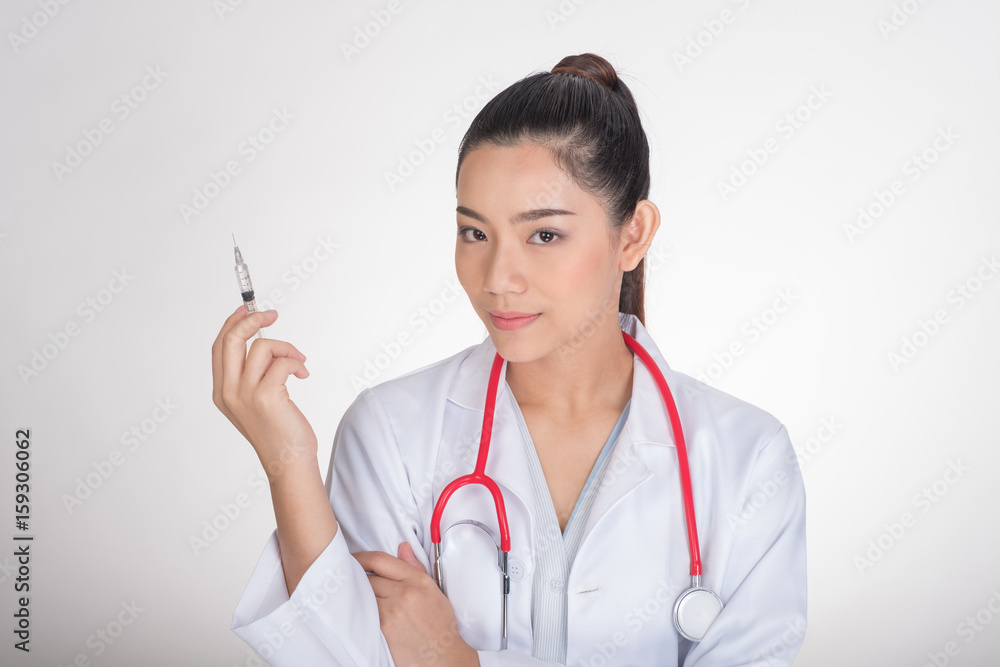 Beautiful Young asian Woman medical, Isolated on white background Beautiful Young asian Woman medical, Isolated on white background