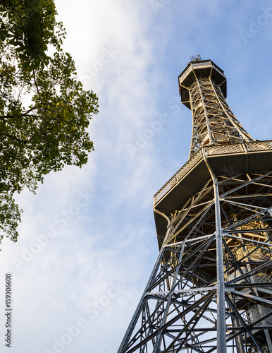 Petrin Lookout tower at Petrin Hill, Prague, Czech Republic. photo
