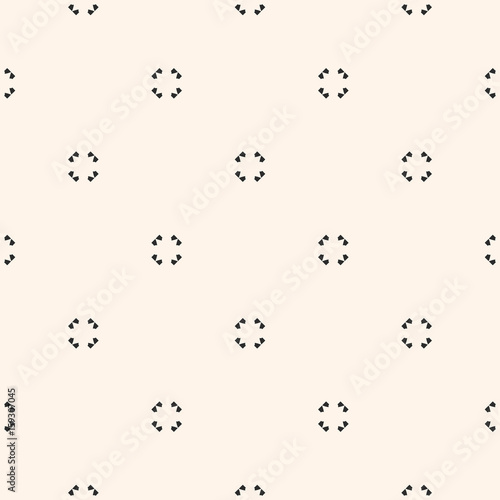 Universal vector seamless pattern. Simple light geometric texture. Abstract monochrome minimalist background with small floral shapes. Design element for decor  prints  textile  fabric  furniture