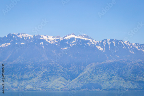 Swiss Mountains, Blue Wallpaper