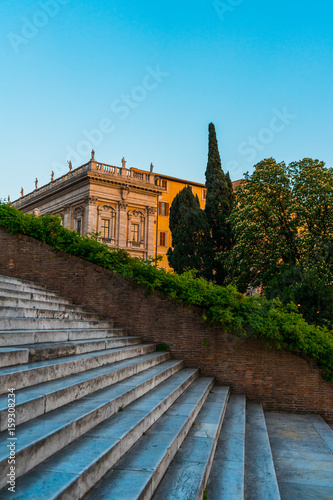 Photography old stairs at rome
