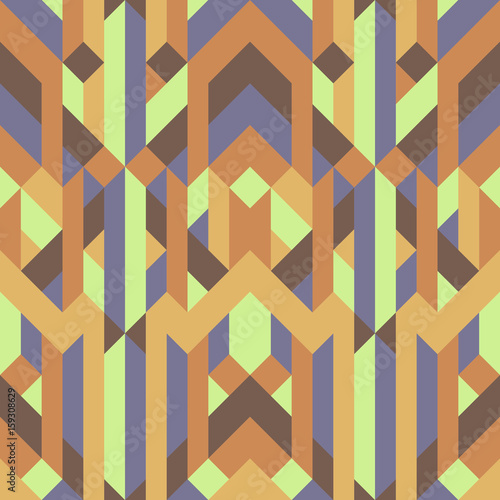 abstract retro geometric pattern yellow brown earth tone color