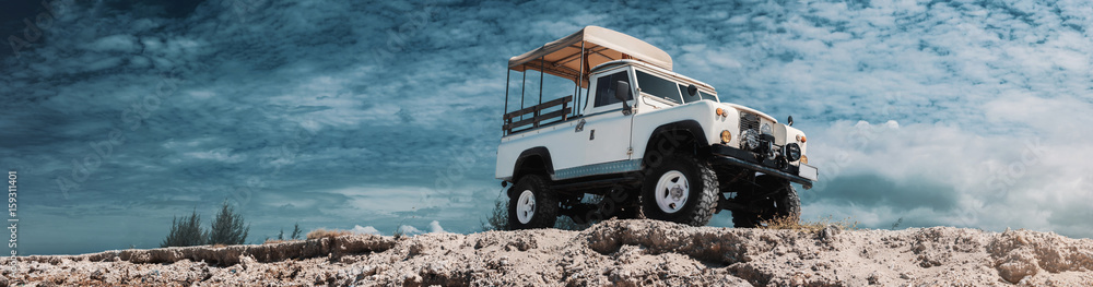 safari car on offroad ,adventure trail