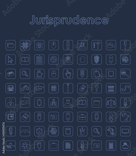 Set of jurisprudence simple icons