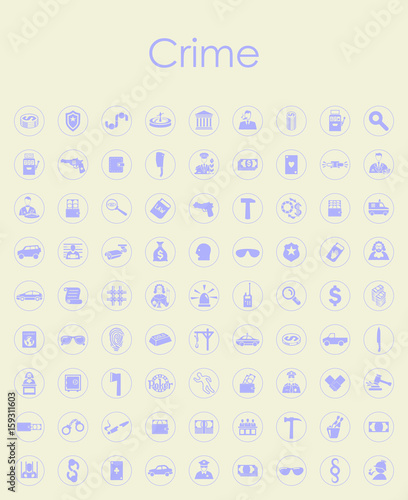 Set of crime simple icons