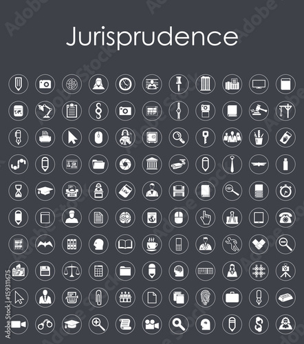 Set of jurisprudence simple icons