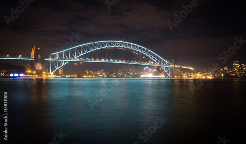 Fototapeta Naklejka Na Ścianę i Meble -  the Harbour Bridge in Sydney at Night, Australia