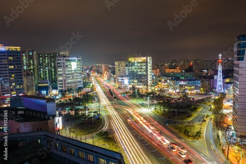 city skyline, seoul night, korea 