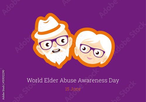 World Elder Abuse Awareness Day vector. Cartoon character elderly. Vector illustration of abused seniors. Vector illustration of elderly couple. Important day