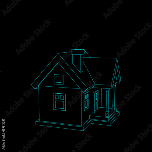 House model. Isolated on bl...