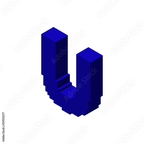 3d pixelated capital letter...