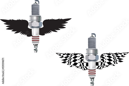 candela d'accensione per il motore a scoppio  con ali 