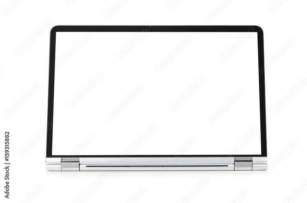 Convertible laptop computer with blank screen isolated on white background Convertible laptop computer with blank screen isolated on white background