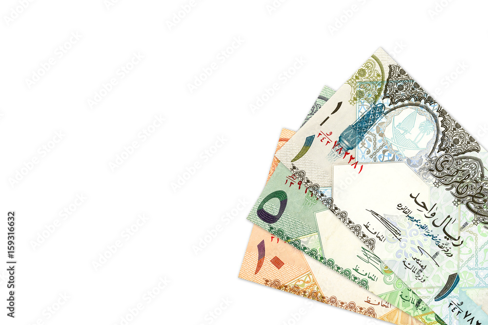 some qatari riyal bank notes background some qatari riyal bank notes background