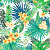 Watercolor Tropical Vibes - Seamless Vector Pattern