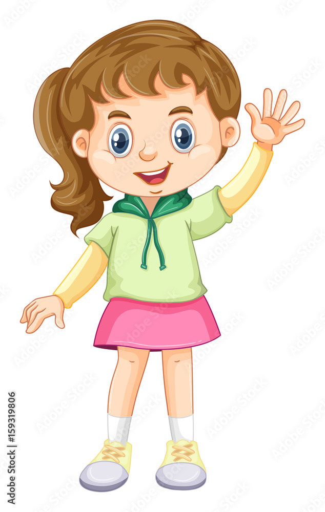 Little girl waving hand Little girl waving hand