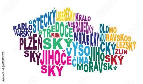 Regions of the Czech Republic Word Cloud