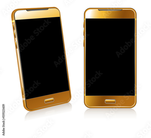 Gold  Phone Cell Smart Mobile