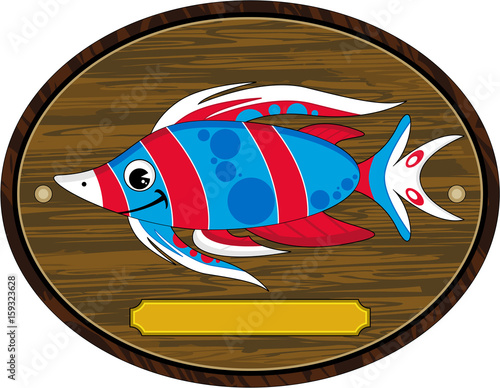 Cartoon Tropical Fish on Mount