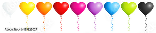 Border 9 Balloons Hearts Color