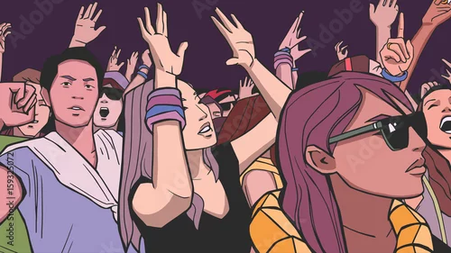 Obraz tłum ludzi na imprezie lub koncercie