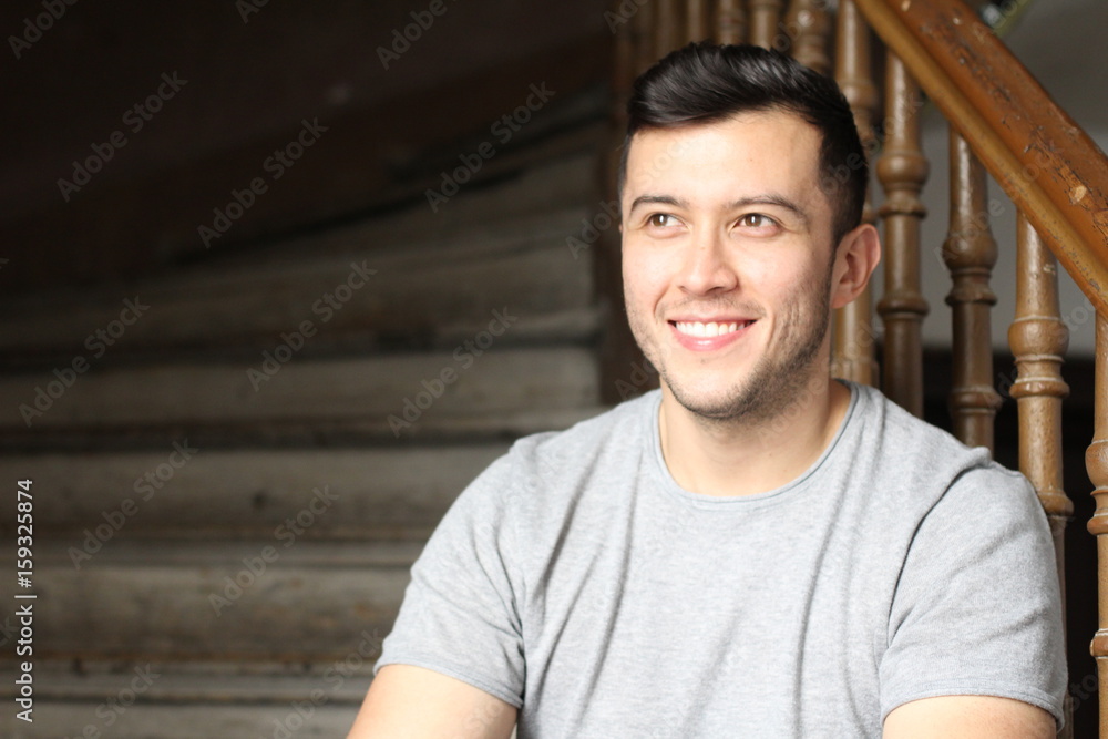 Cute boy smiling close up with copy space Cute boy smiling close up with copy space