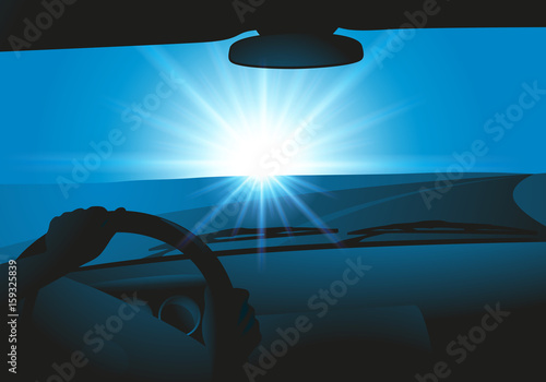 voiture - habitacle - route - vitesse - virage -conducteur - volant - pilote