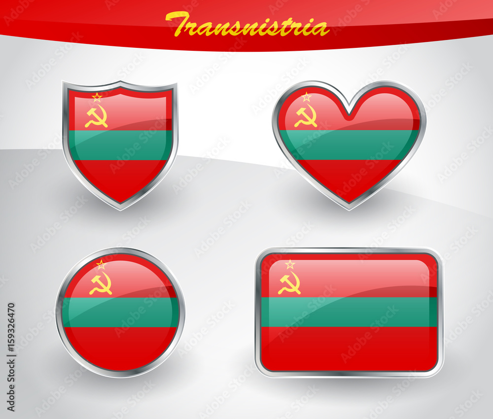 Glossy Transnistria flag icon set Glossy Transnistria flag icon set