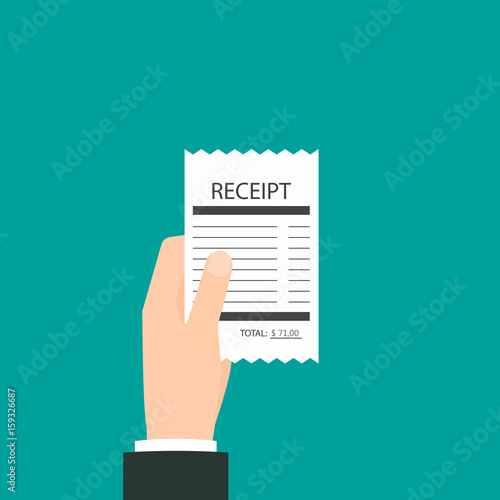 hand holding receipt