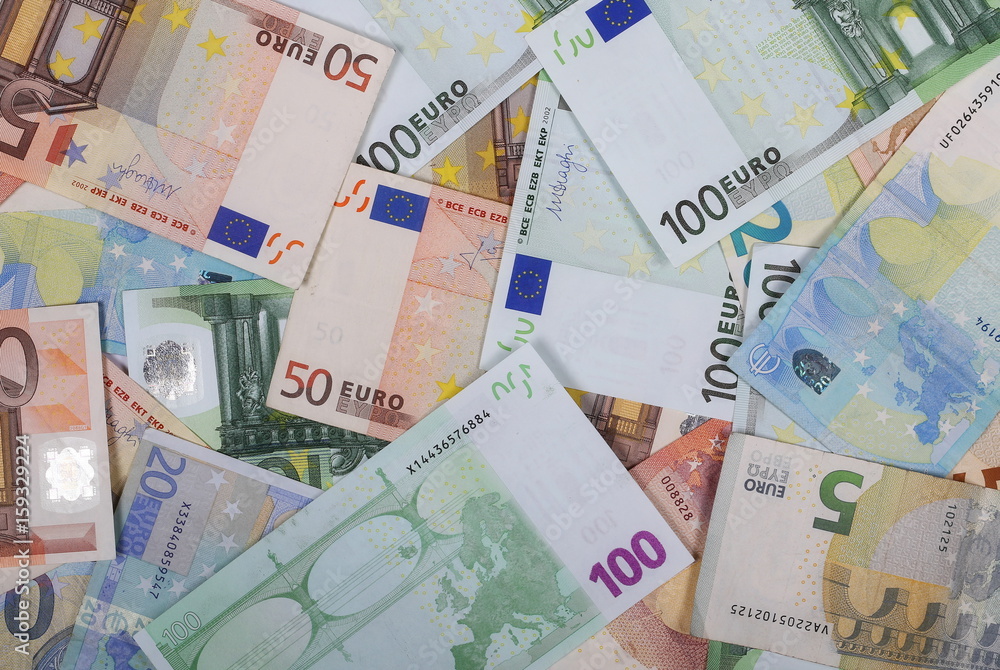 Euro bank notes, bills background and texture Euro bank notes, bills background and texture