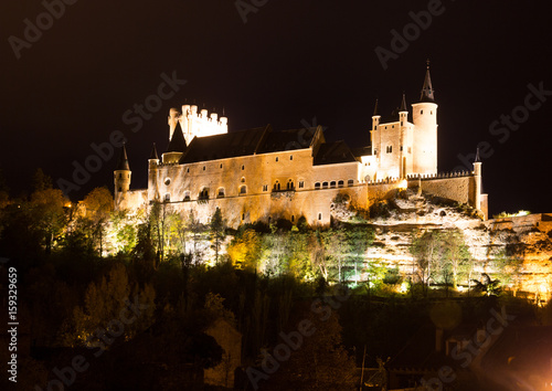 Castle of Segovia in midnight