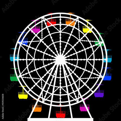 Colorful ferris wheel from an amusement park