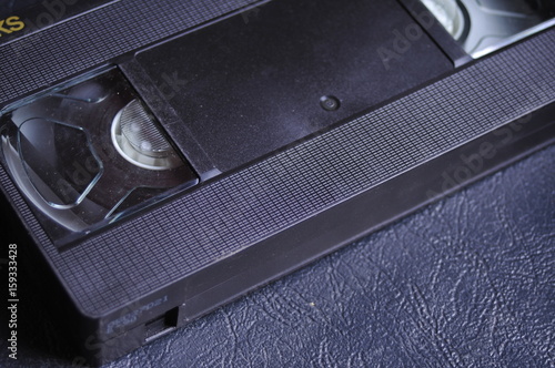 Canvas Print Old videotapes on the table